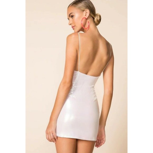 superdown Rosalind Mini Dress Opal White Iridescent Party Cocktail - Picture 2 of 6